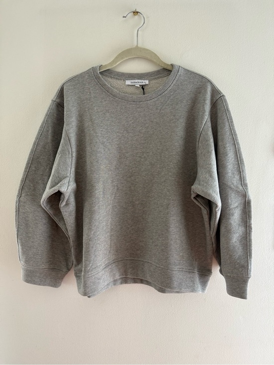 Olivaceous Tops - Olivaceous Gray Crewneck Sweatshirt Bubble Sleeve